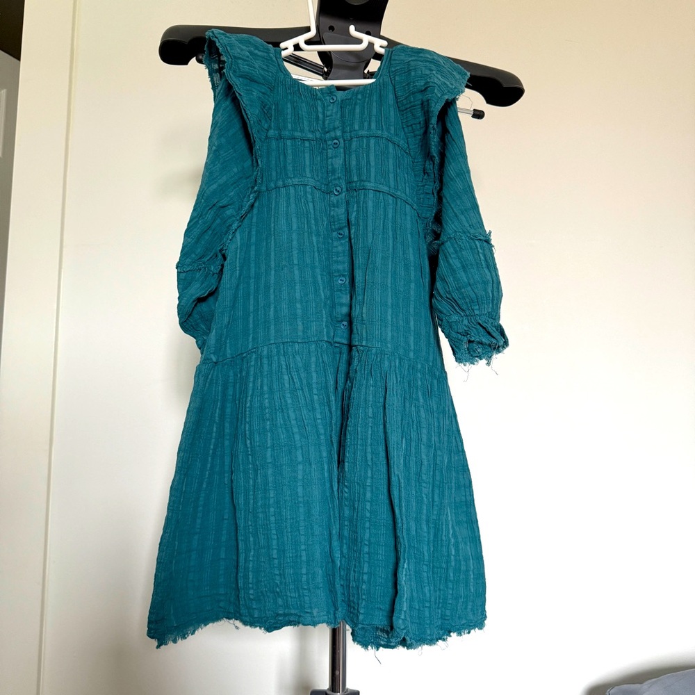 👗 NWOT ZARA BOHO TURQUOISE GREEN DRESS SZ 6